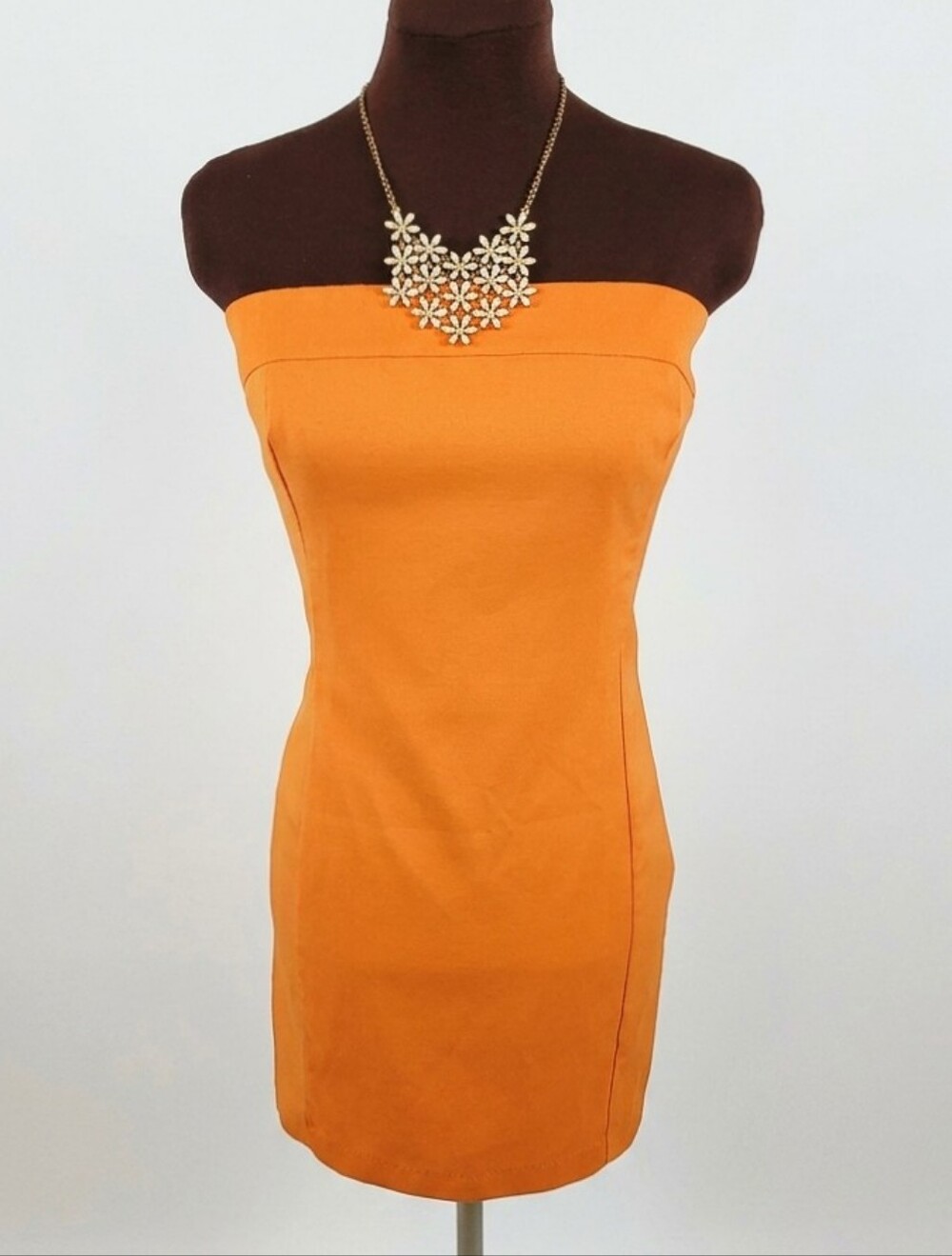 Nasty Gal Strapless Orange Bodycon Mini Dress